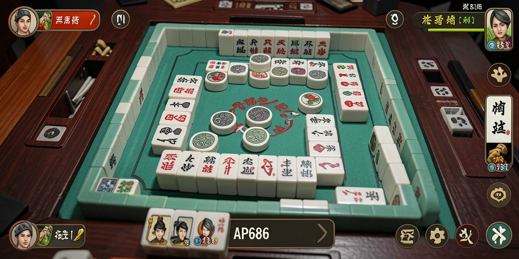 Gameplay seru dari AP686, menampilkan tantangan Mahjong yang menarik.