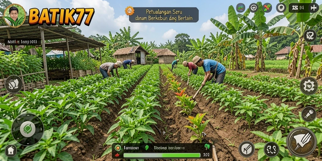 Tampilan gameplay seru di dunia pertanian BATIK77.