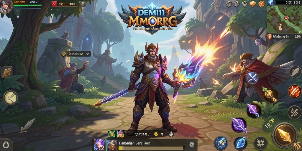 Tangkapan layar DEMI11 menampilkan pertempuran epik dalam dunia MMORPG.