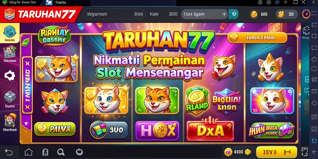 Tampilan gameplay menakjubkan dari TARUHAN77 yang penuh warna.